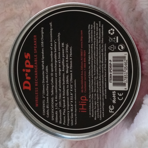 Bluetooth Wireless Speaker Rechargeable with Charging Cord Drips Bluetooth - Picture 2 of 2